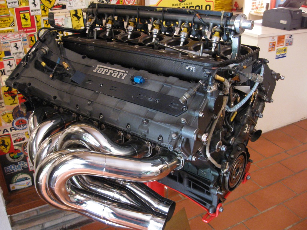 A V12 F1 Ferrari engine from the 1990s