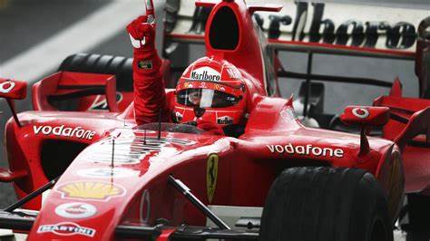 Schumacher celebrating after winning the 2006 Chinese Grand Prix